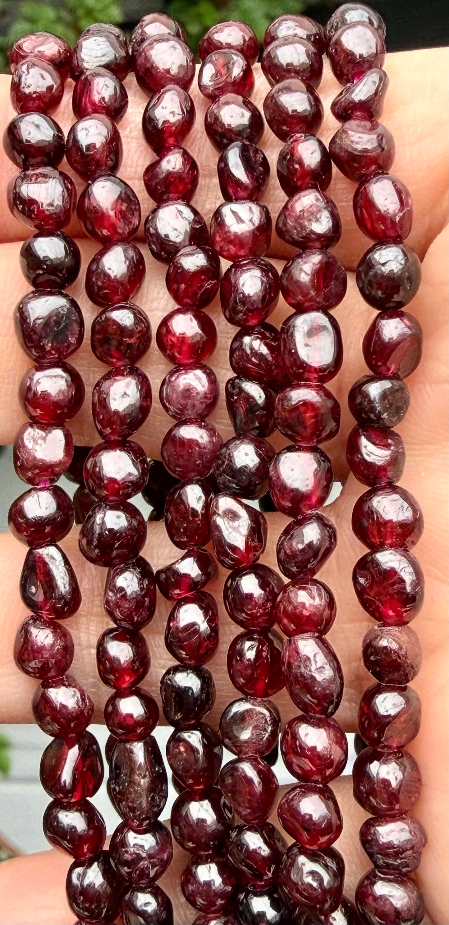 Wholesale 6 Pcs 5mm Natural Garnet 7” Crystal Healing Stretch Bracelet