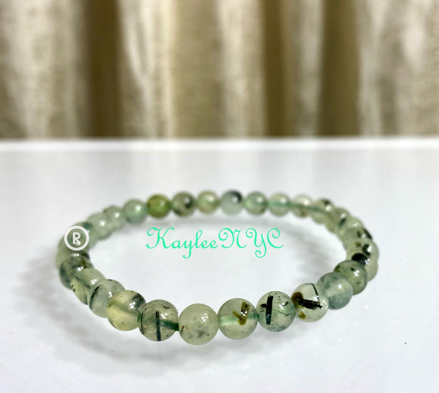 Wholesale Lot 6 Pcs Natural Green Prehnite 6mm 7.5” Crystal Healing Stretch Bracelet