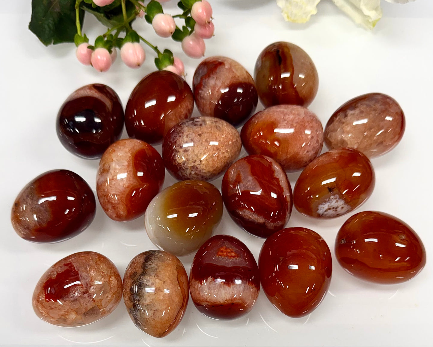 Wholesale Lot 17 pcs Natural Carnelian crystals Egg