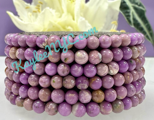 6 PCs Natural Phosphosiderite 5mm 7.5” Stretch Bracelet