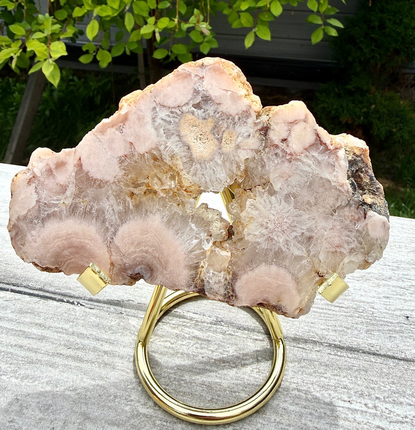 2 lbs Natural Pink Amethyst Flower Agate Slabs crystal healing energy