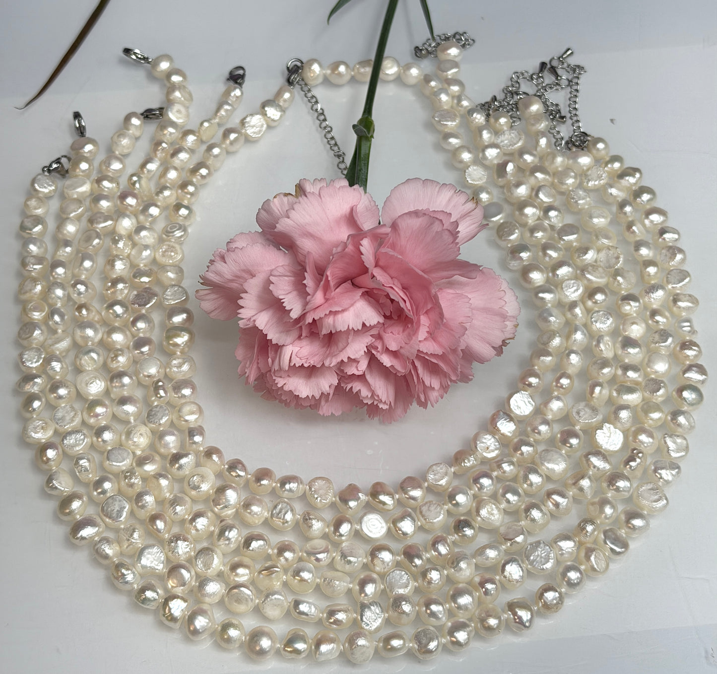 6 PCs 6 pcs ~8.5mm Natural Freshwater Pearl Necklace Healing Energy