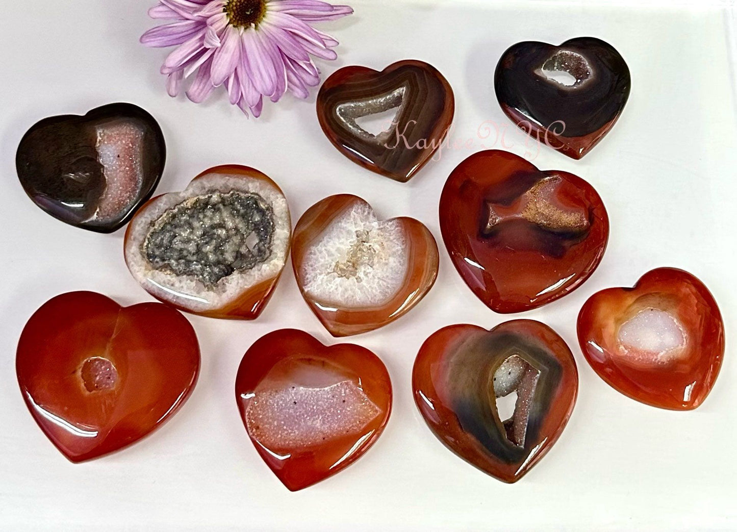 Wholesale Lot 1 lb Natural Druzy Carnelian Heart Crystal Healing Energy