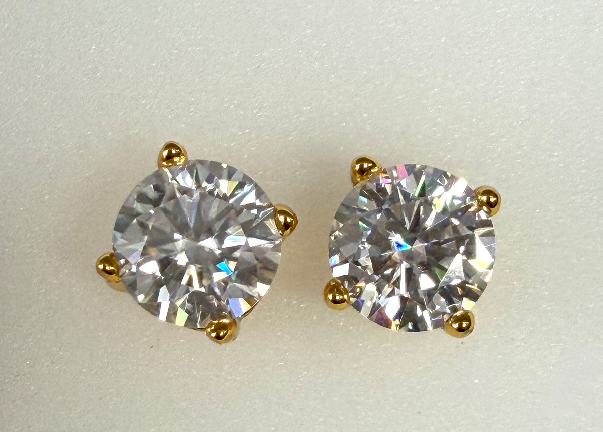 Wholesale Lot 5 Pairs Natural Moissanite Earring Stud 6.5mm