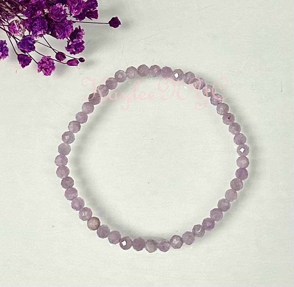 Wholesale 6 Pcs Natural Kunzite 5mm Faceted 7.5” Crystal Bracelet Healing Energy