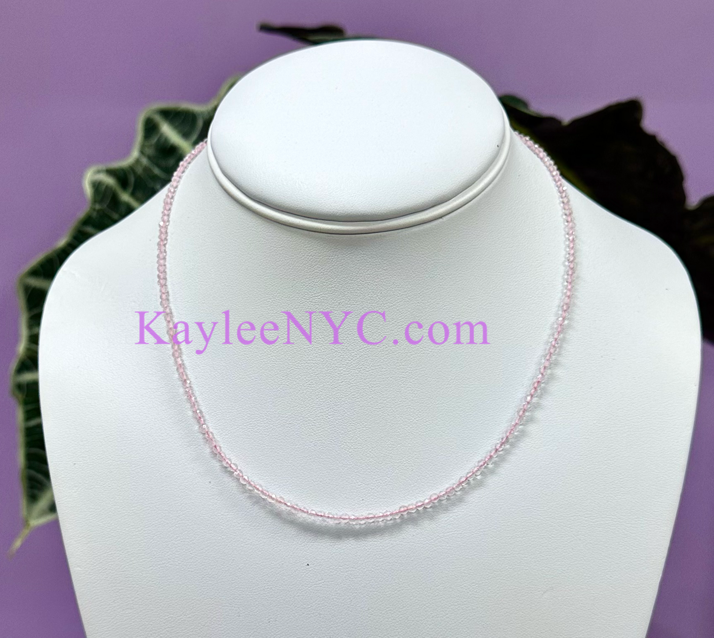 6 PCs 2mm Natural Rose Quartz Necklaces