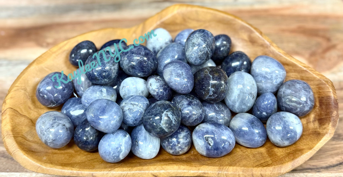 Wholesale Lot 2 Lbs Natural Iolite Tumble Healing Energy