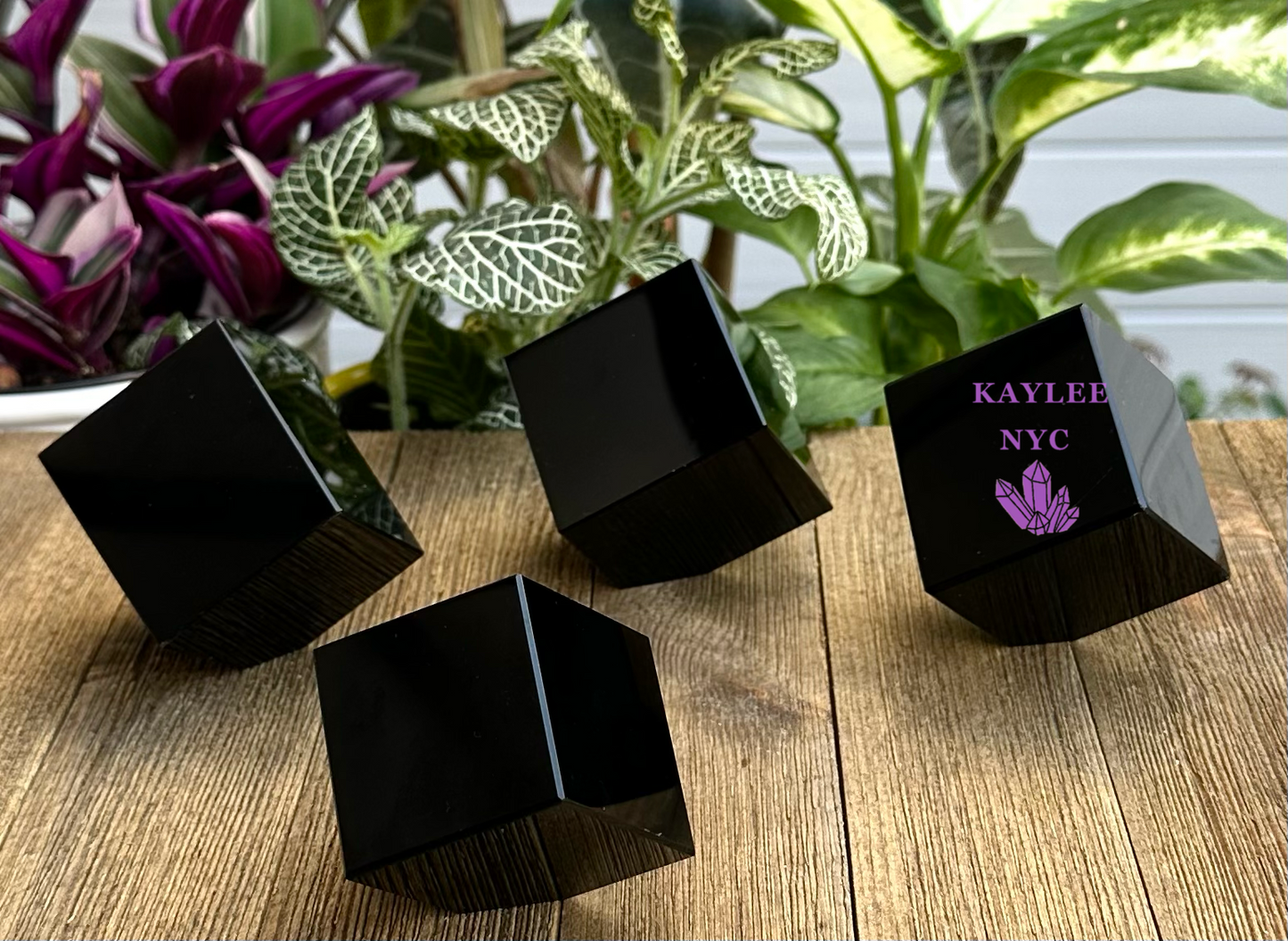 3 to 4 PCs Natural Black Obsidian Cube