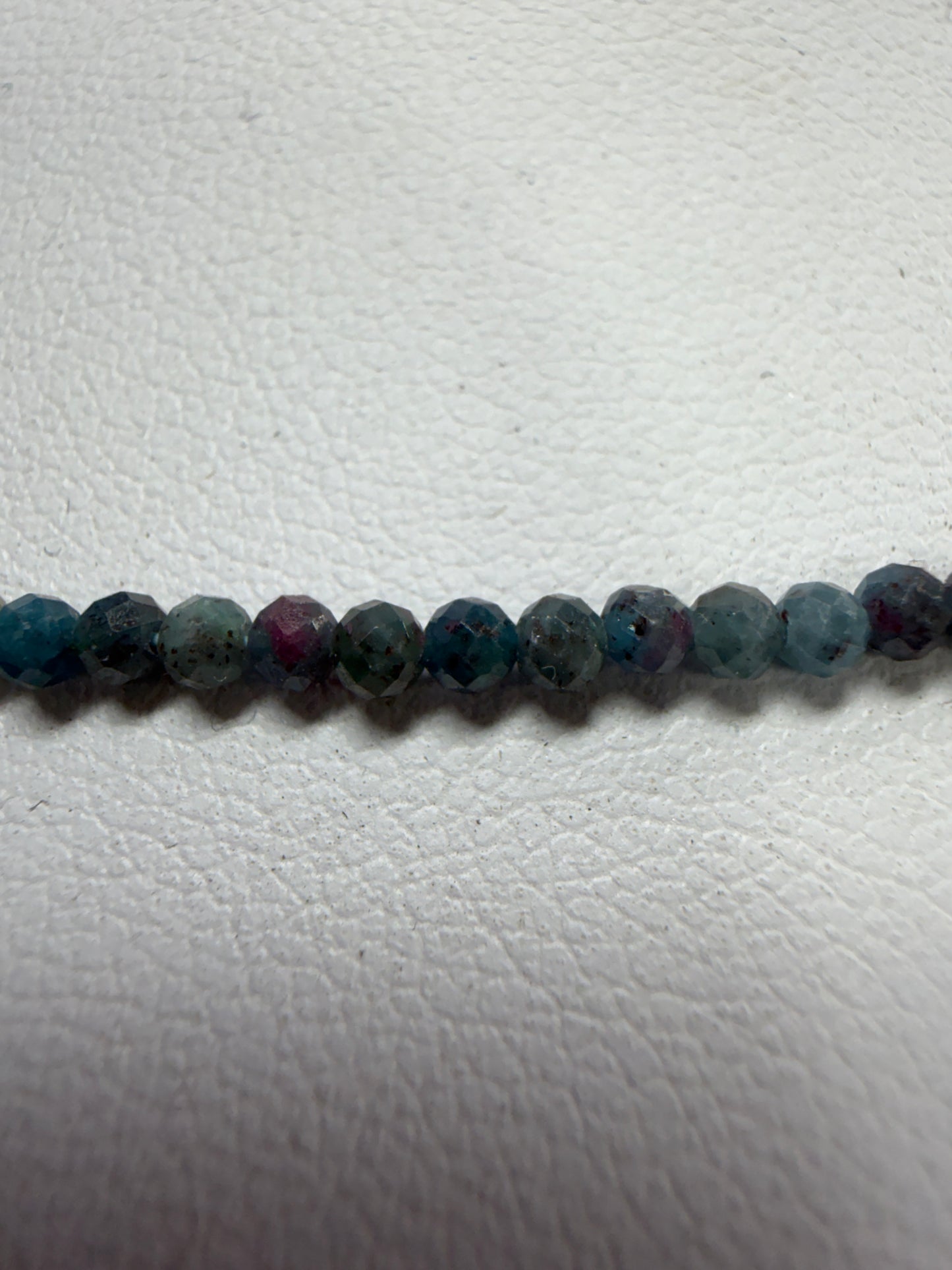 6 PCs 2mm Faceted Natural Ruby & Sapphire Necklaces