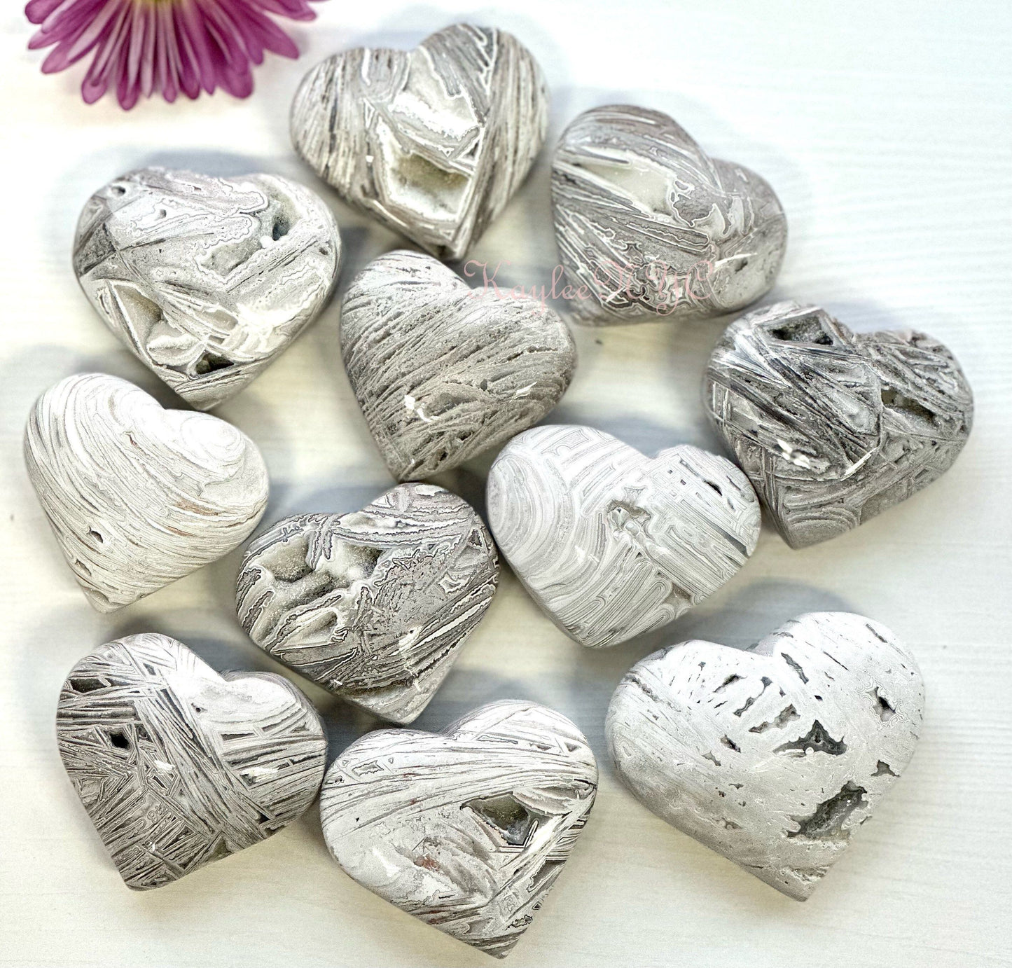 Wholesale Lot 2 lbs Natural White Lace Agate Heart Crystal Healing Energy