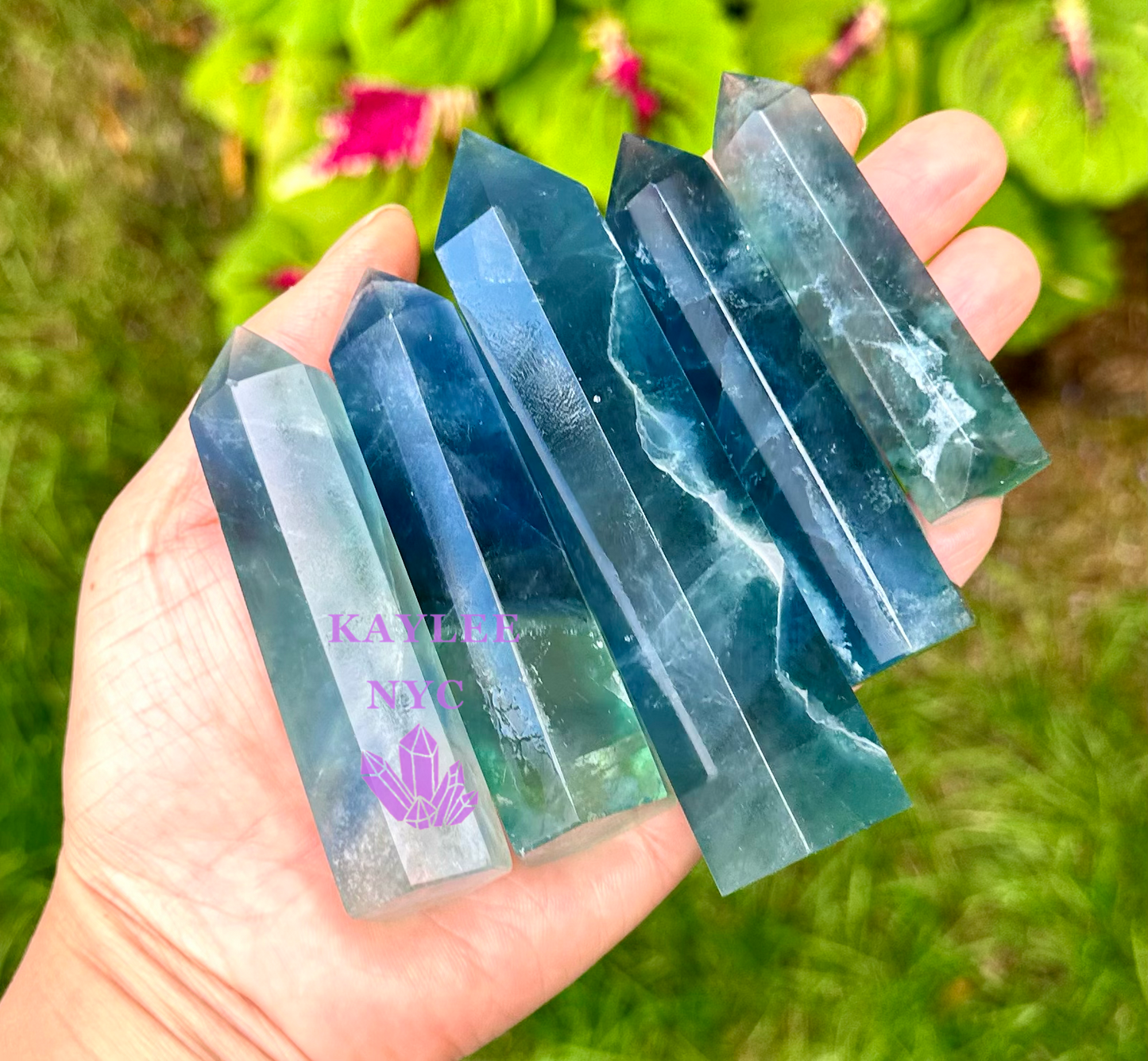 Wholesale Lot 1 Lb Blue Fluorite Obelisk Tower Point Natural Crystal Energy