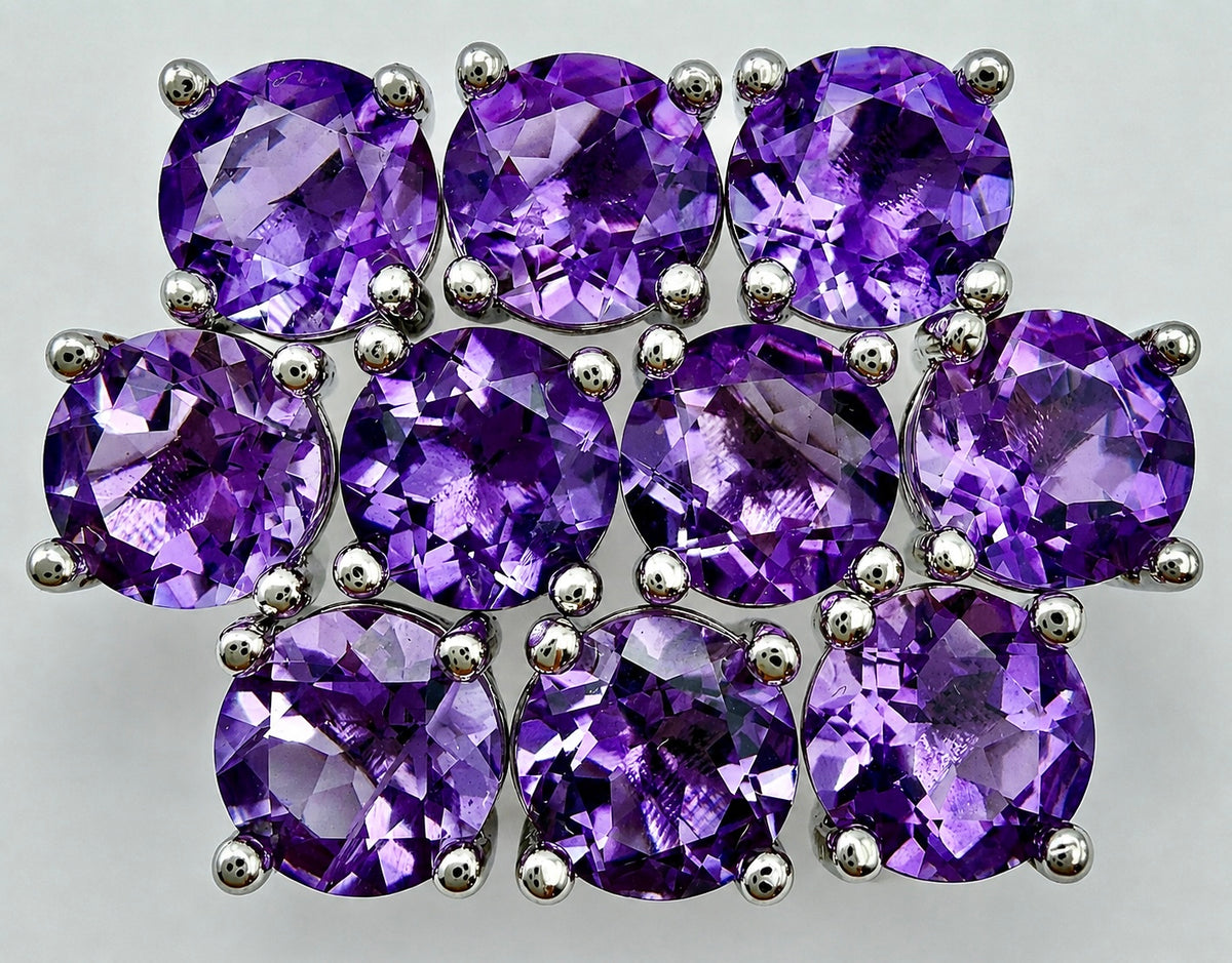 Wholesale Lot 5 Pairs Natural Amethyst Earring Stud
