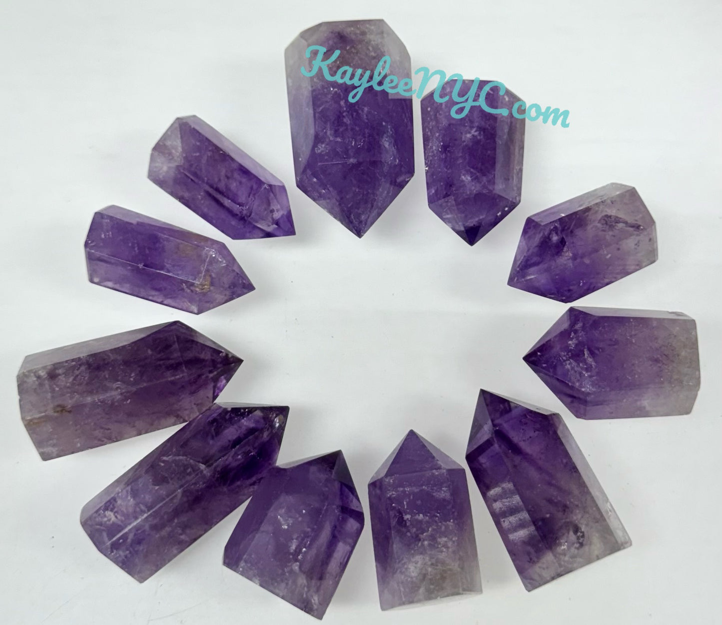 Wholesale Lot 0.5 Lb Amethyst Obelisk Tower Point Crystal Natural Energy Healing