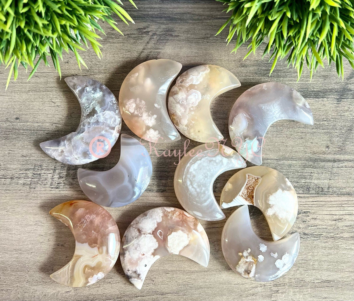 Wholesale Lot 1 lb Natural Flower Agate Crystal Moon Healing Energy