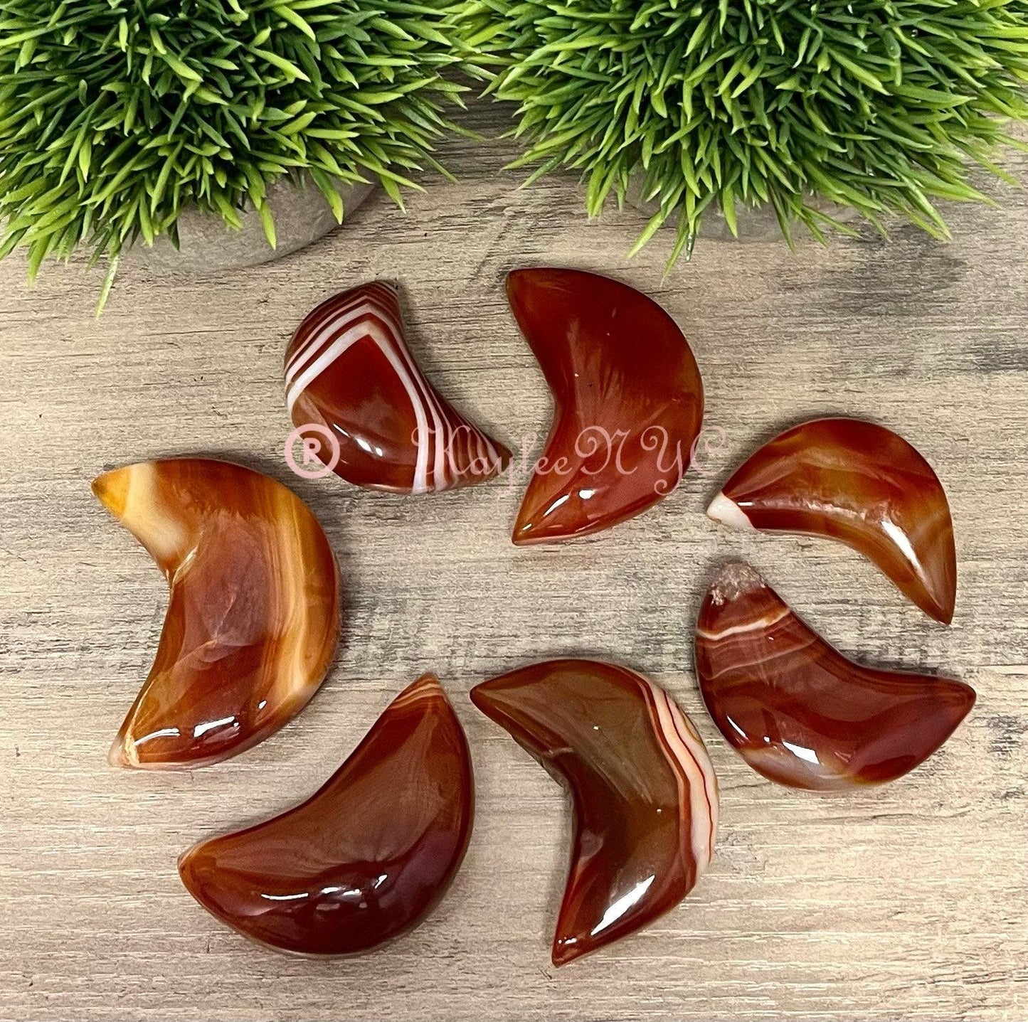 Wholesale Lot 6-7 PCs Natural Carnelian Crystal Moon Healing Energy