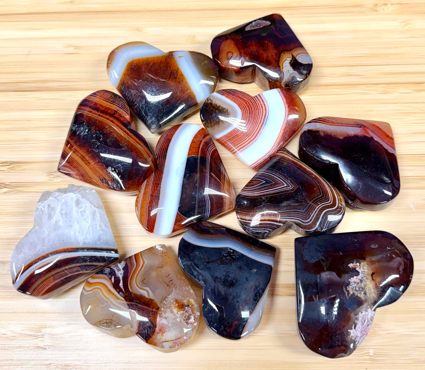 Wholesale 2 Lbs Lot Natural Sardonyx Hearts Crystal Energy