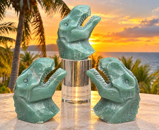 3 PCs Natural Aventurine Dinosaur Crystal Healing Energy