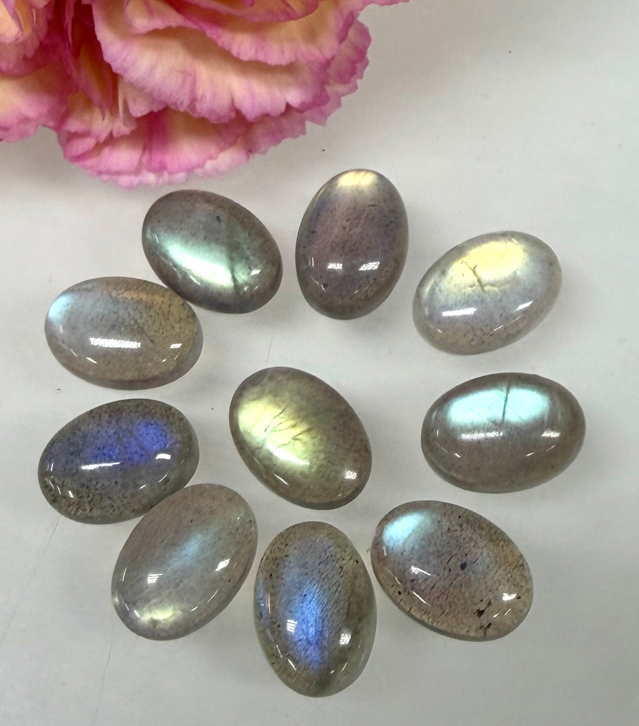 Wholesale Lot 10 pcs Natural Labradorite Cabochon Crystal Healing Energy ~10x14mm