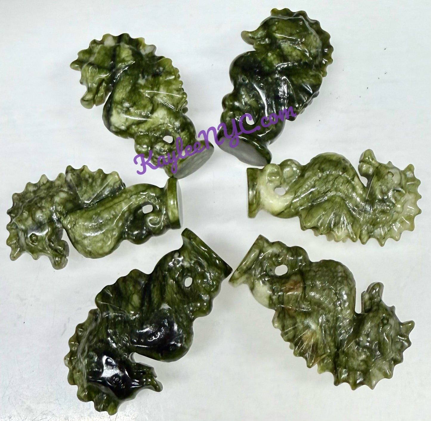 4 PCs 6cm Natural Nephrite Jade Witch healing energy