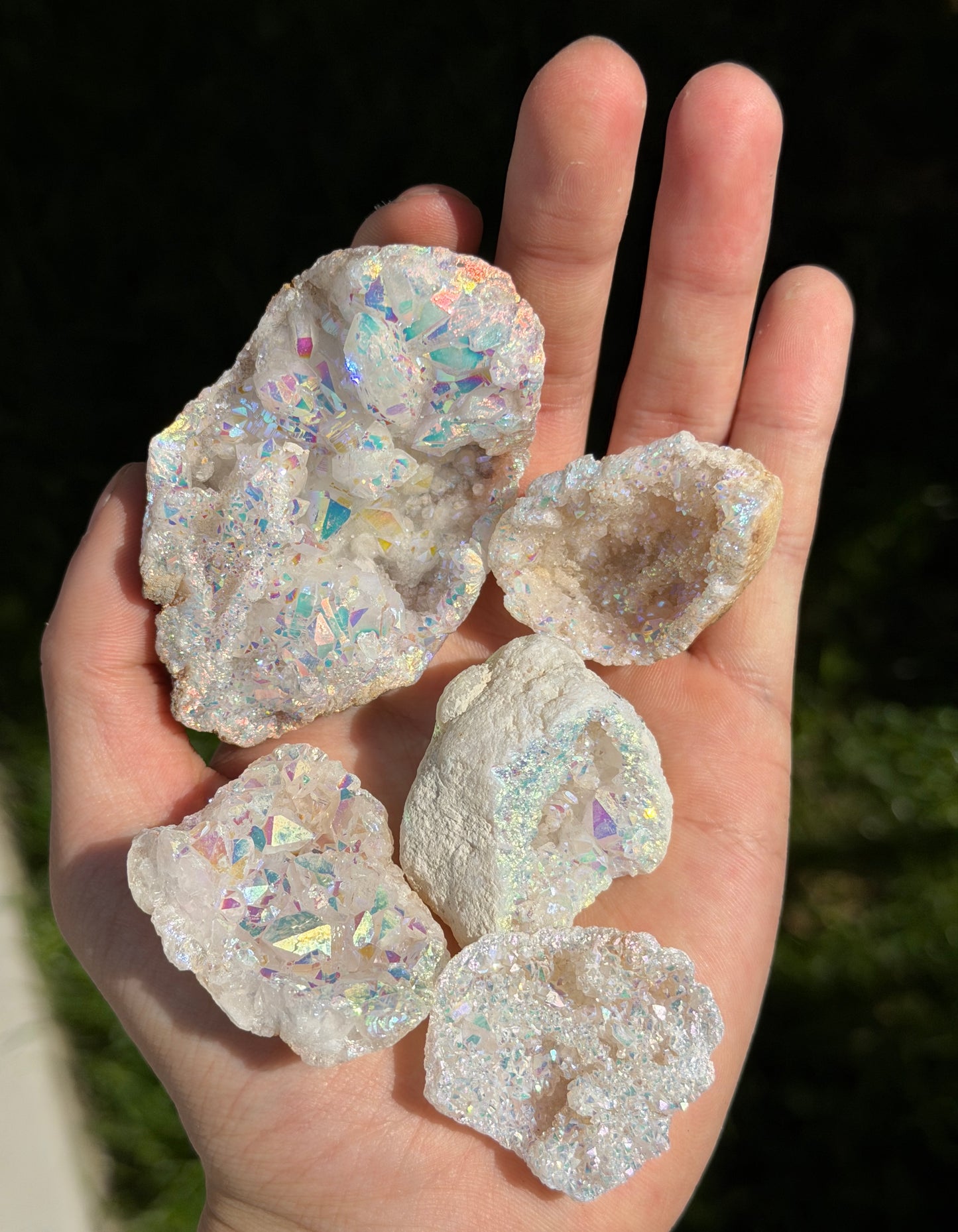 Wholesale Lot 2 Lb Angel Aura White Druzy Quartz Geode Crystal Healing Energy
