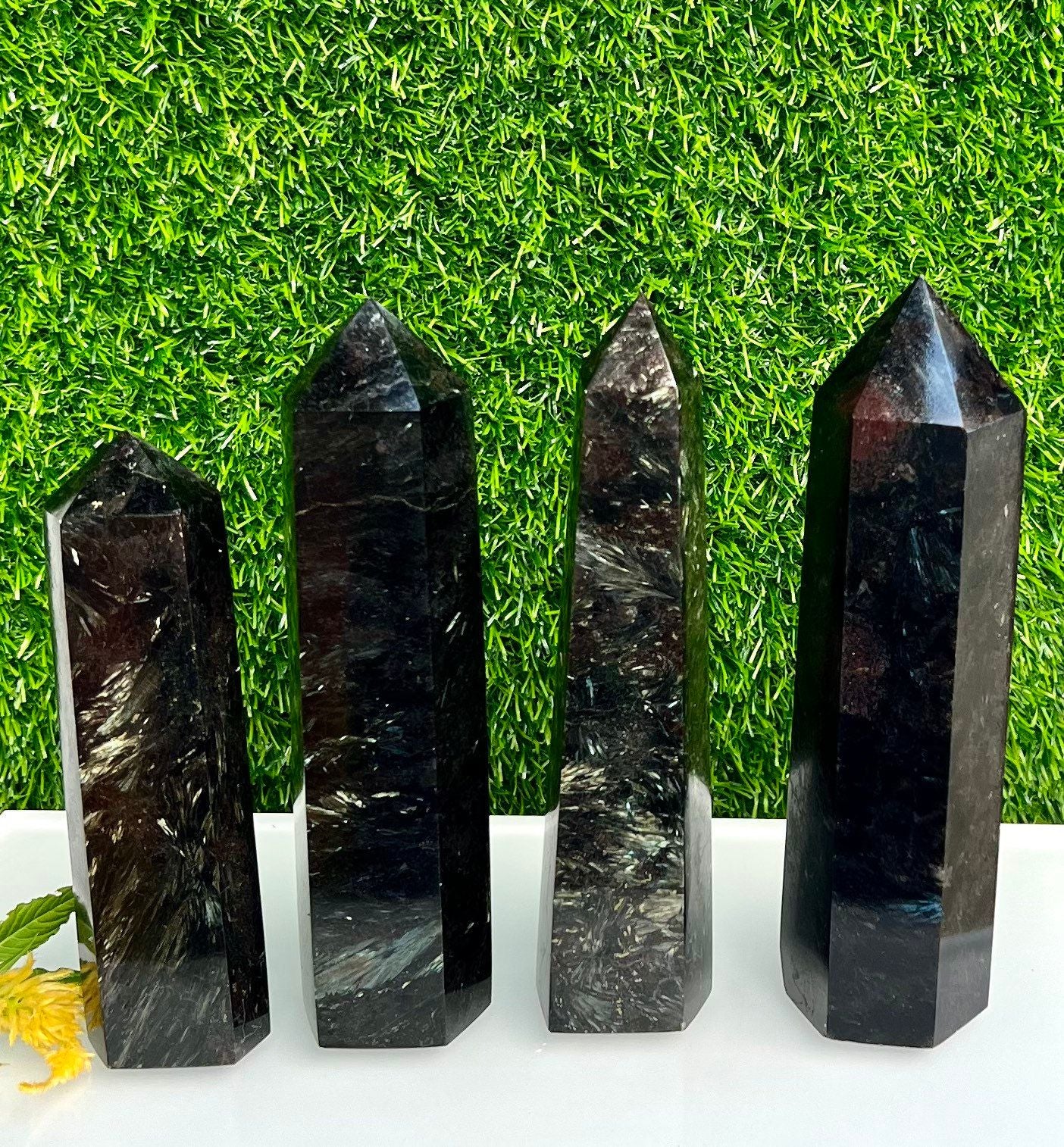 Wholesale Lot 3-4 pcs large Natural Astrophyllite aka Arfvedsonite Obelisk Tower Point Crystal Healing