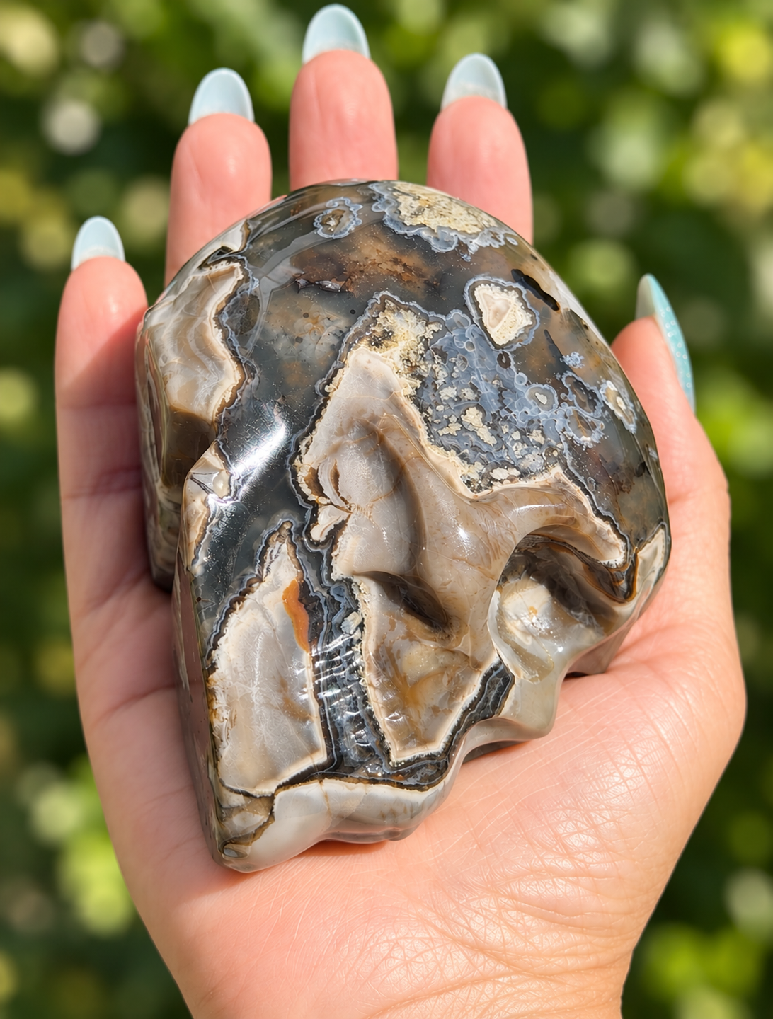Wholesale lot 3 Pcs Natural Volcano Agate Skull Crystals Healing Energy