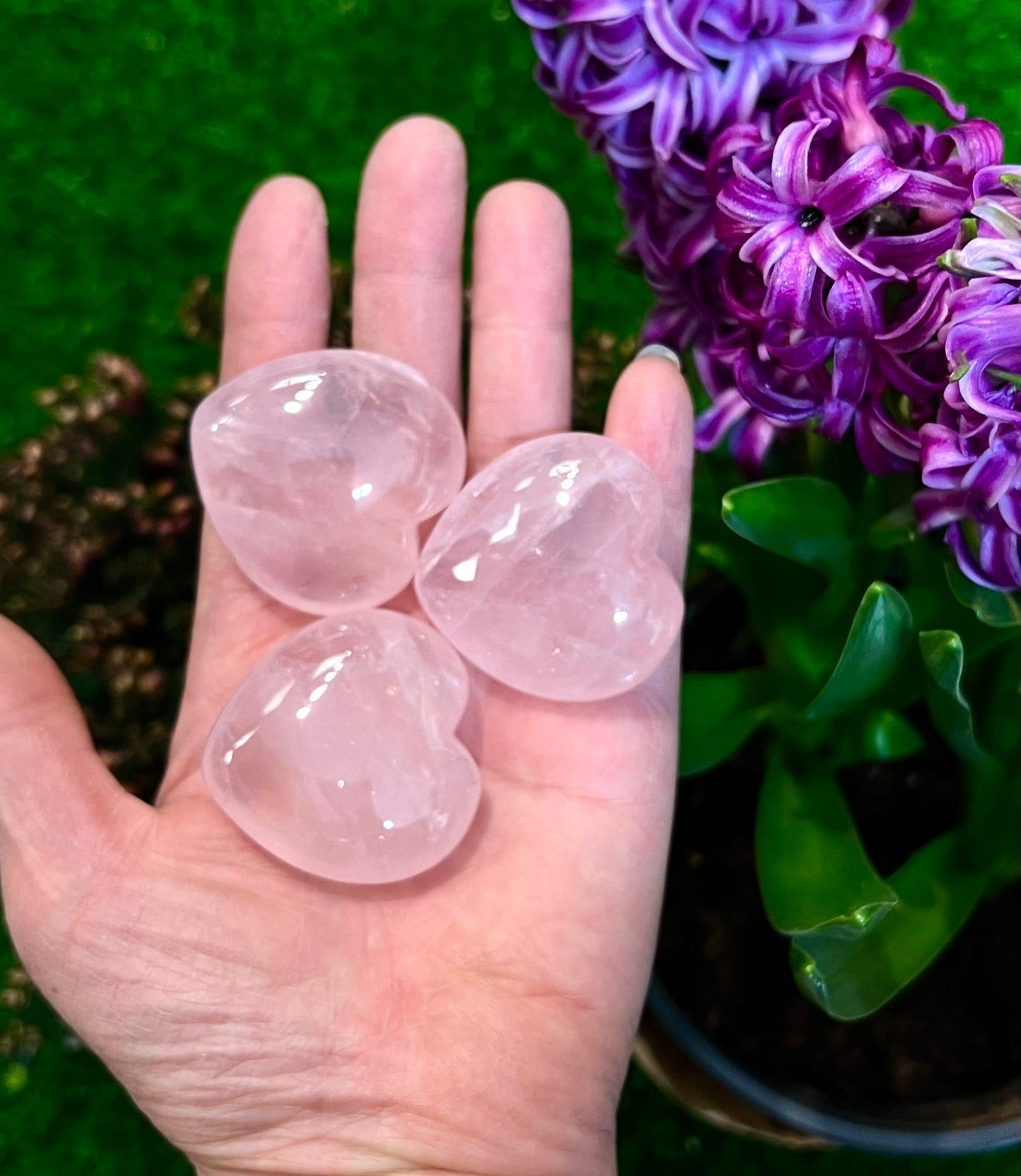 Wholesale Lot 10 Pcs 40mm Natural Rose Quartz Crystal Heart Healing Energy