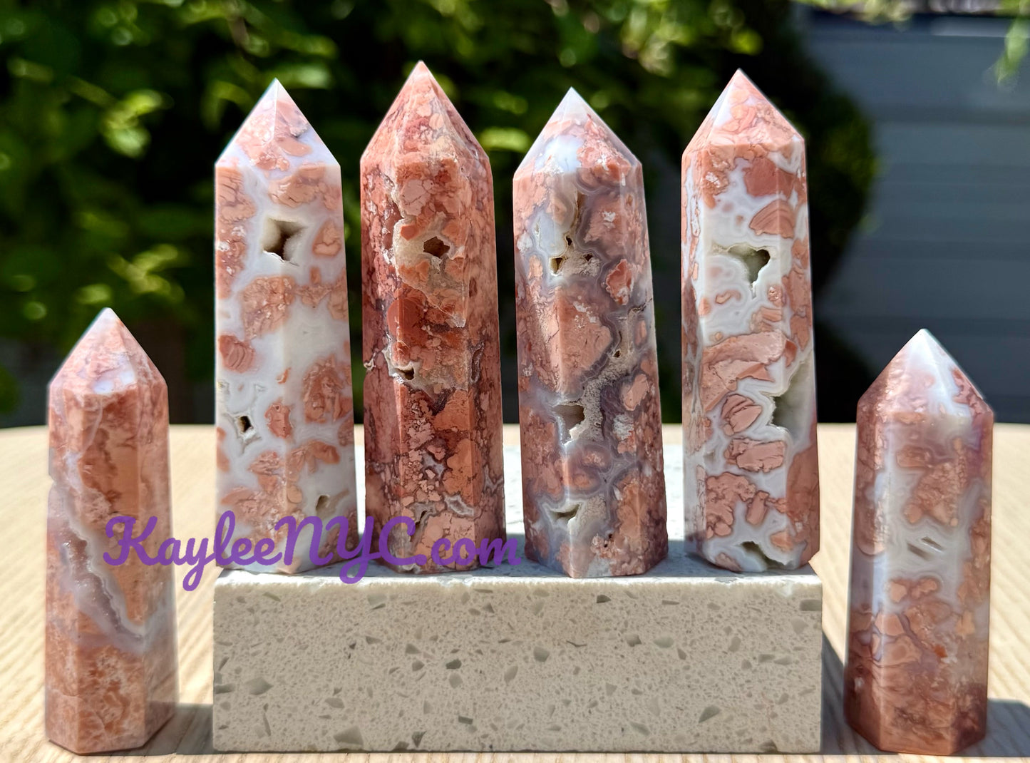 Wholesale Lot 1 lb Natural Pink Agate Obelisk Tower Point Crystal Healing Energy