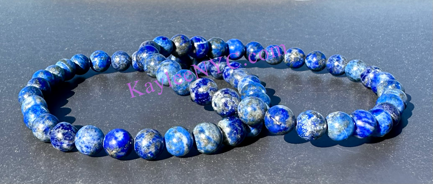 Wholesale 6 Pcs Natural Lapis Lazuli 6mm 7.5” Crystal Healing Stretch Bracelet