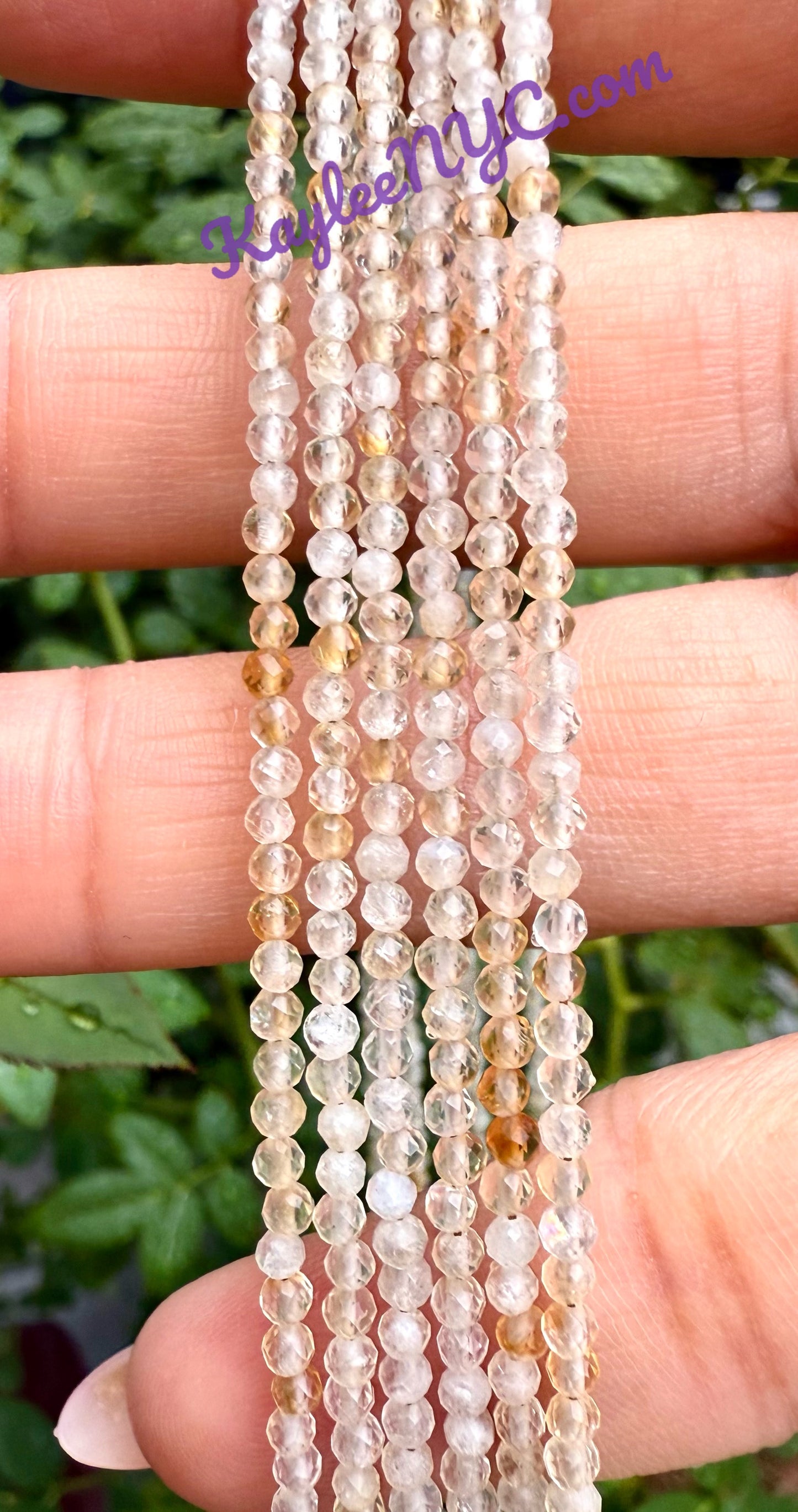 6 PCs 2mm Natural Citrine Necklaces