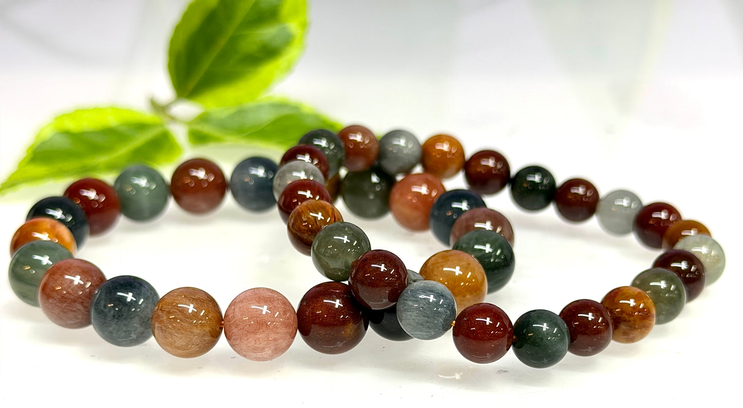 Wholesale 4 Pcs Natural Amphibole Quartz 8-10mm Crystal Healing Stretch Bracelet