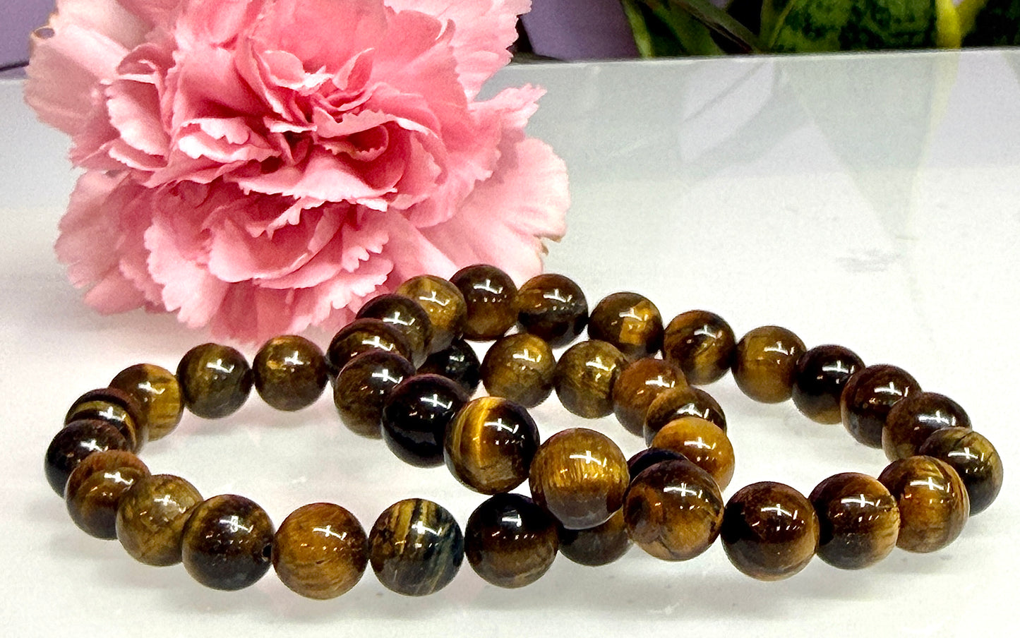 Wholesale Lot 6 Pcs Natural Tiger Eye 10mm 8” Stretch Bracelet