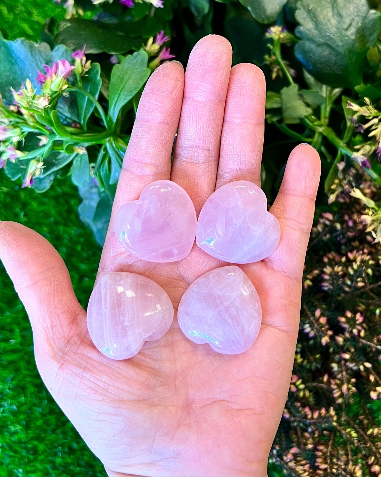 Wholesale Lot 12 Pcs Natural Rose Quartz Heart Crystal Quality Healing 30x30mm