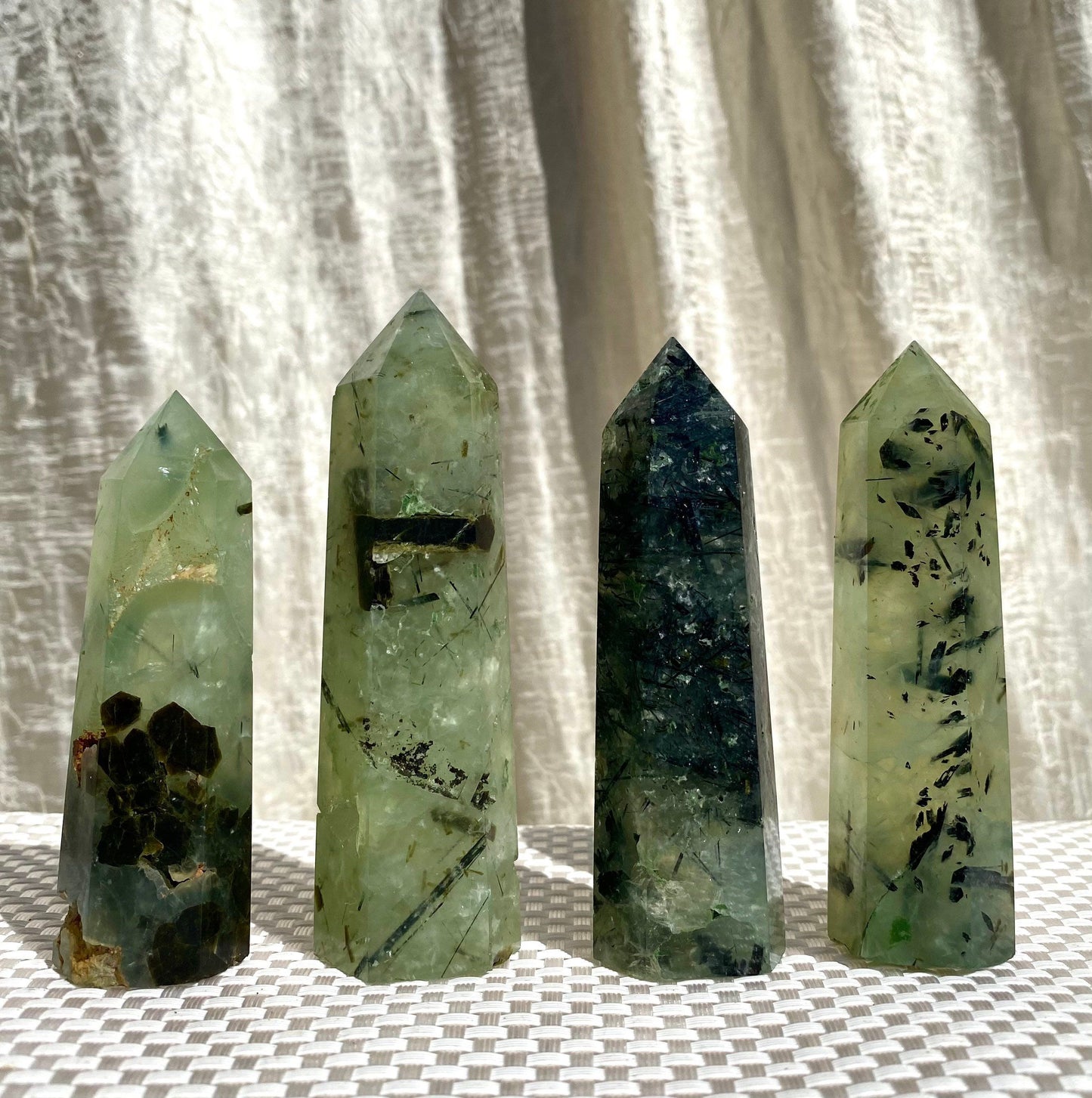 Wholesale Lot 1 lb Natural Prehnite Tower Obelisk Point Wand Crystal Energy Healing