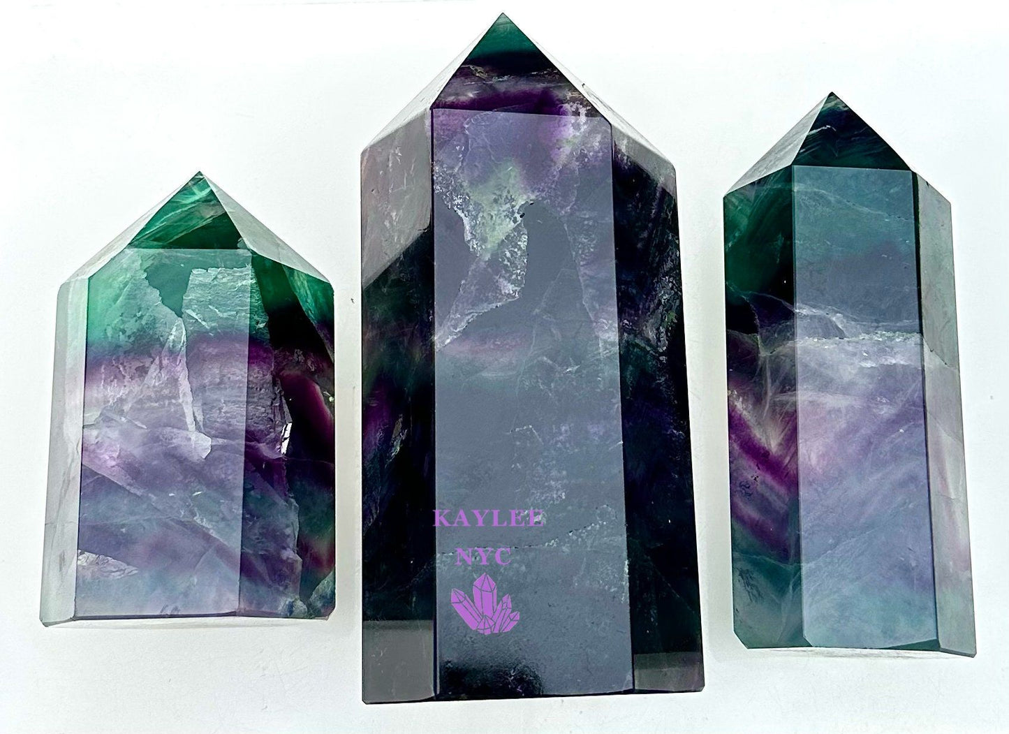 Wholesale Lot 2-3 pcs large Natural Fluorite obelisk Tower Point Crystal Healing Energy 6.8-7lbs