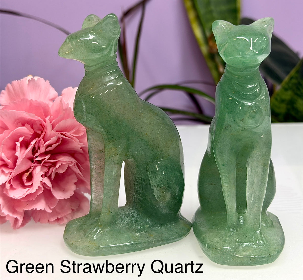 4 PC Mixed Natural Crystals Sphynx Cat Healing Energy