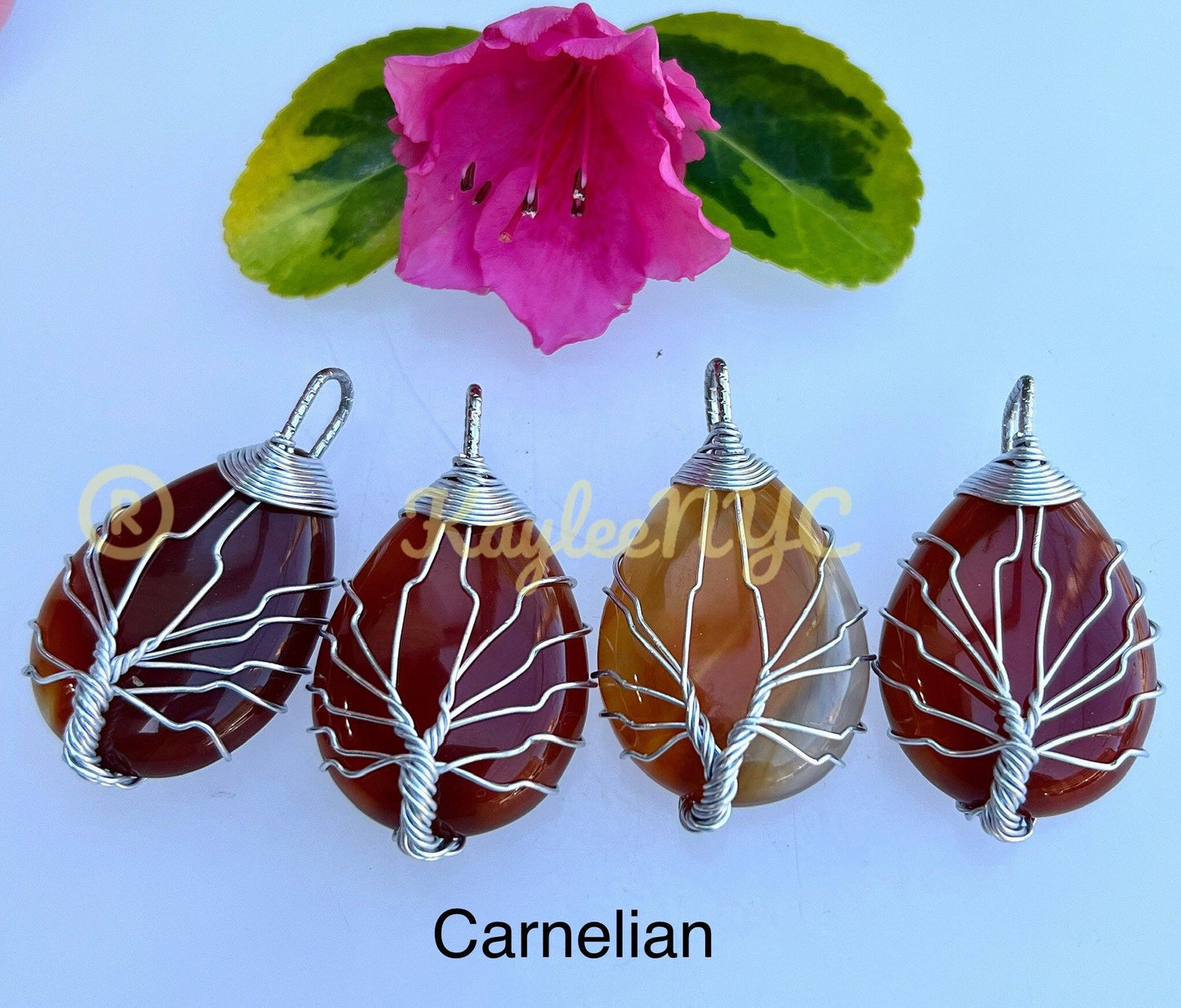 Wholesale Lot 12 Pcs Tree Of Life Hand Wrapped Pendant Natural Crystal