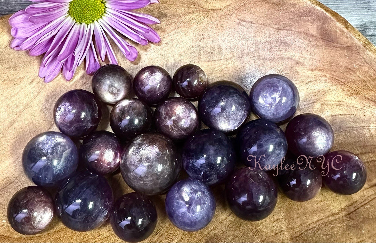 Wholesale Lot 0.5 lb Natural Lepidolite Purple Mica Spheres Crystal Ball Energy Healing