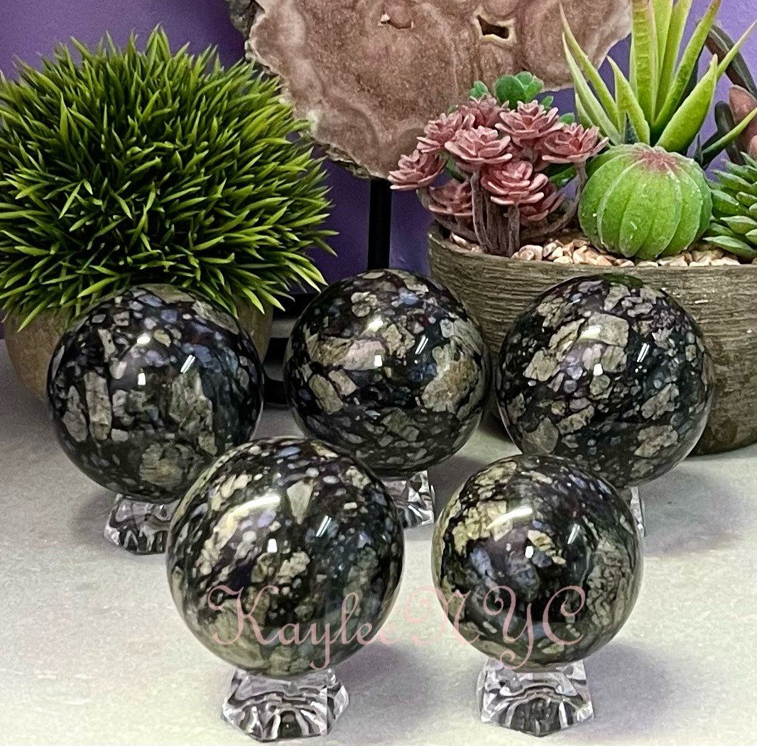 Wholesale Lot 5-6 PCs Natural Blue Que Aka Llanite Spheres Crystal Ball 3.8-4lbs