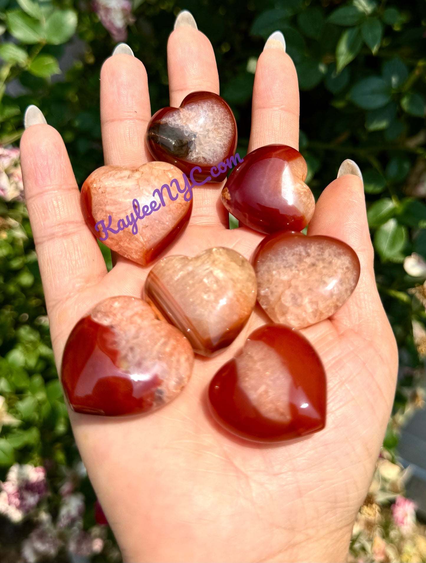 Wholesale 1 lb 1” Natural Carnelian Heart Crystal Energy