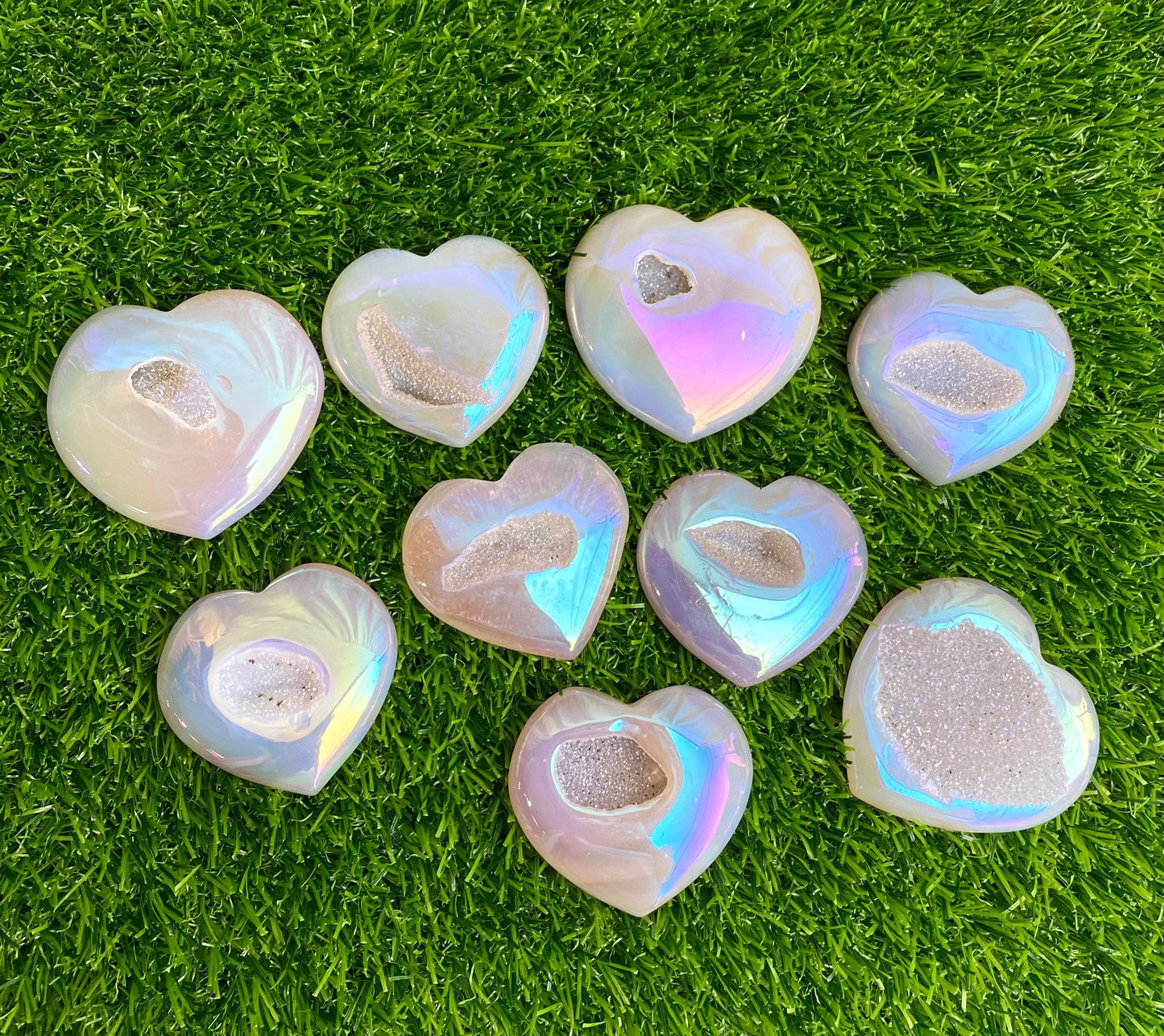 Wholesale Lot 1 lb Angel Aura Agate Heart Crystal Healing Energy