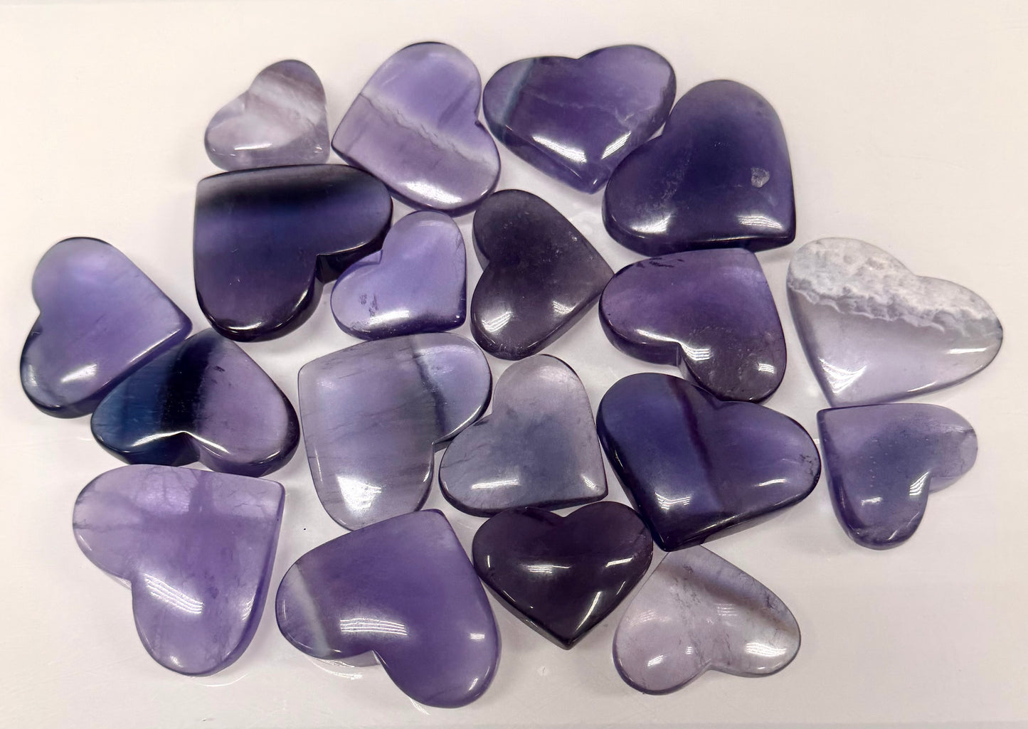 Wholesale Lot 2 Lbs Natural Purple Fluorite Crystal Heart Healing Energy