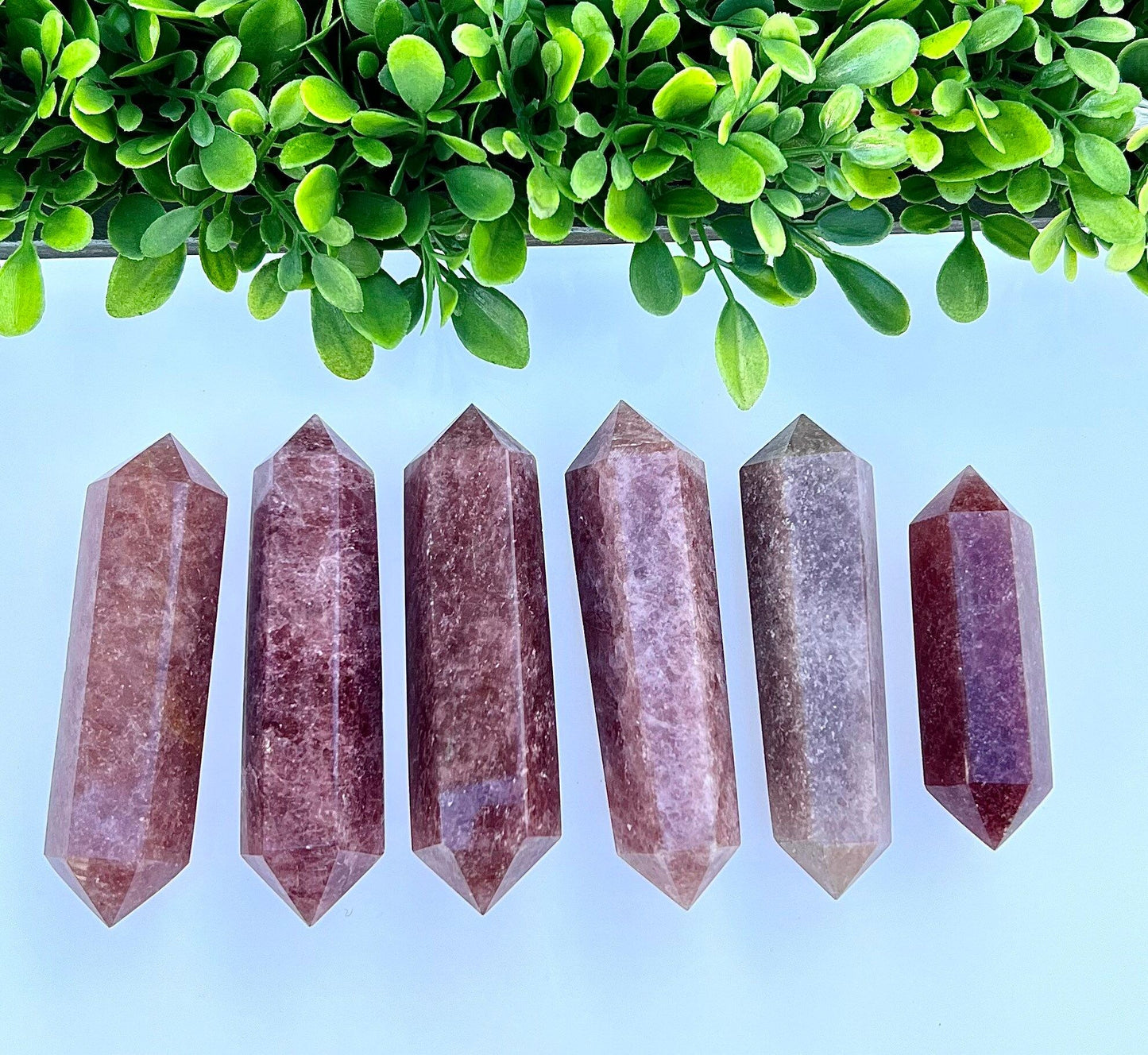 Wholesale Lot 1 Lb Natural Strawberry Quartz Double Terminated Point Crystal Healing Energy