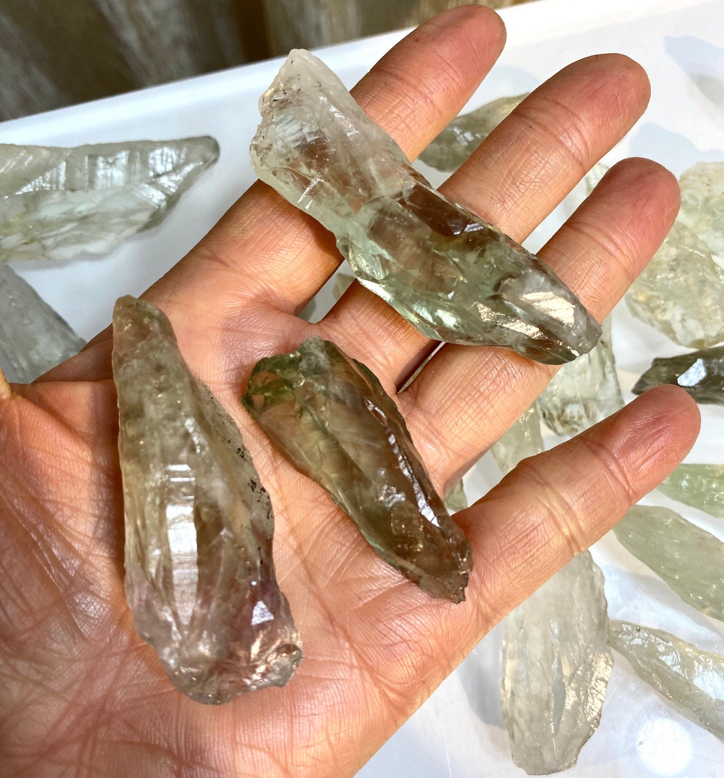 Wholesale Lot 1 Lb Prasiolite Green Amethyst Raw Crystal Healing Energy