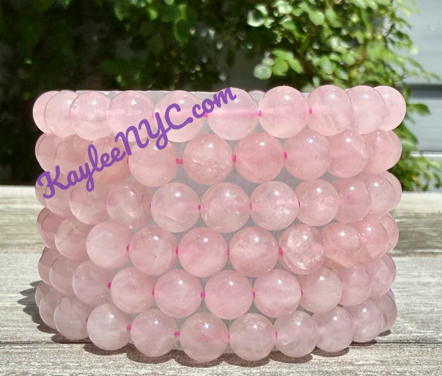 Wholesale 6 Pcs Natural Rose Quartz 8mm 7.5” Crystal Healing Stretch Bracelet