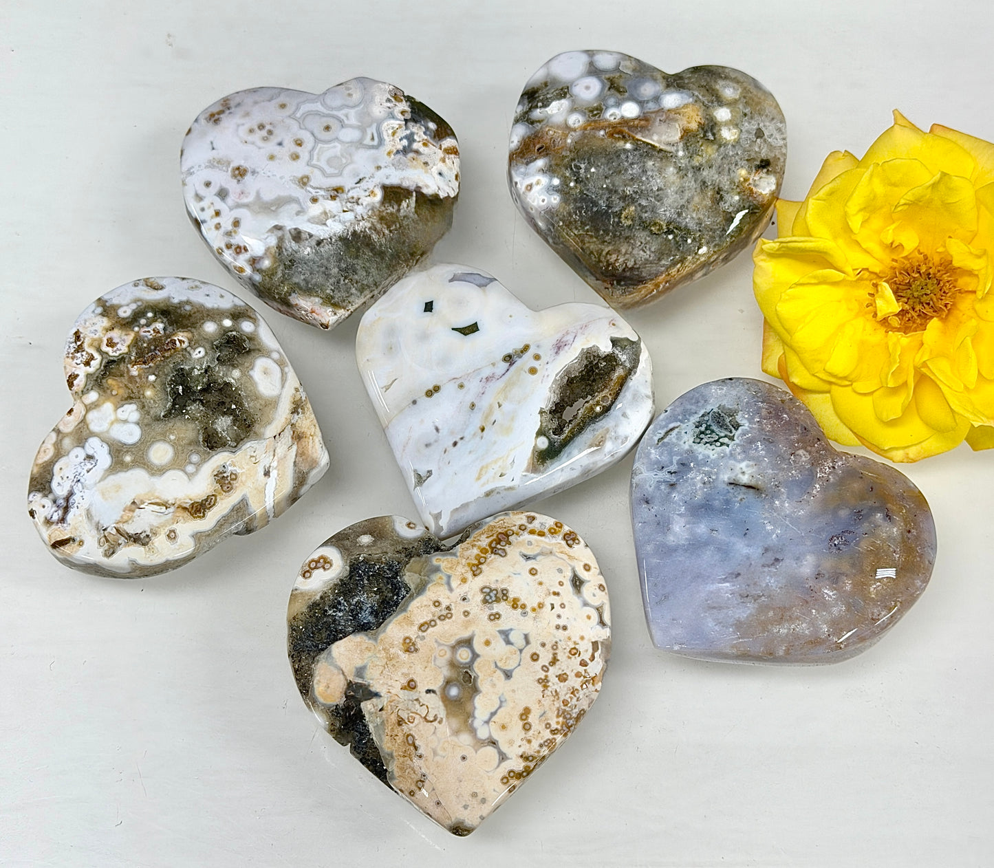 Wholesale 1 lb Lot Natural Ocean Jasper Heart Crystal Energy