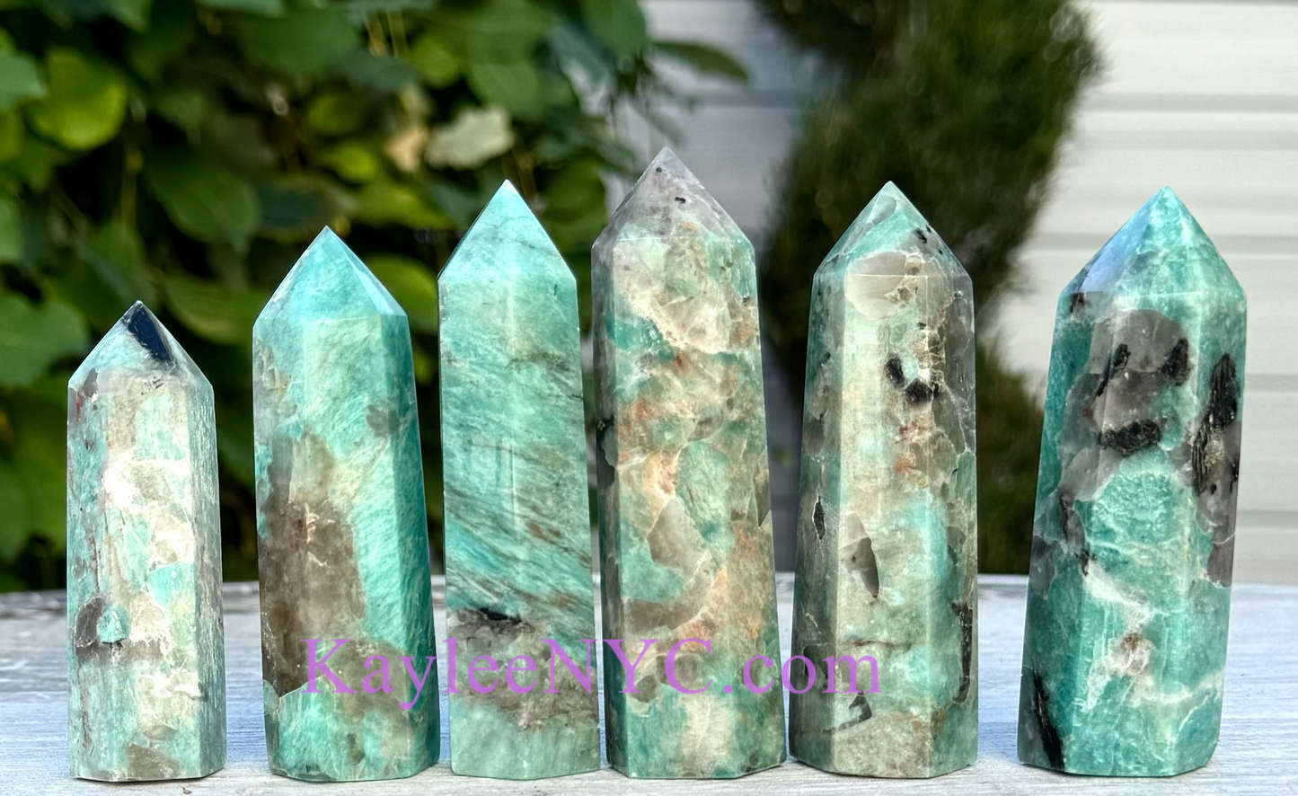 Wholesale Lot 1 Lb Natural Amazonite with Smoky Quartz Obelisk Tower Point Crystal Healing