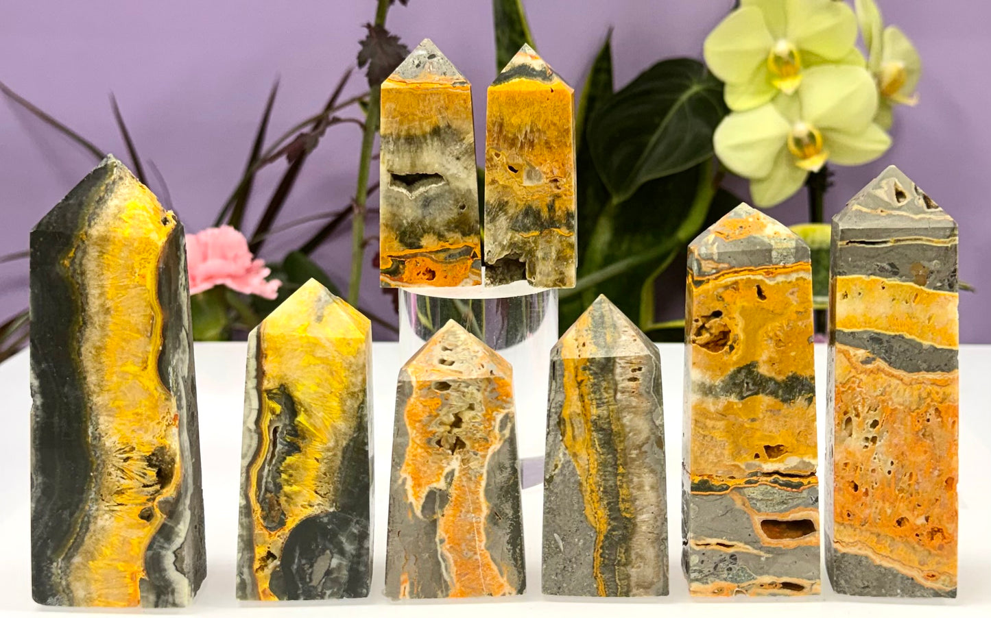 Wholesale Lot 2 lbs Natural Bumblebee Jasper Obelisk Tower Point Crystal Healing Energy