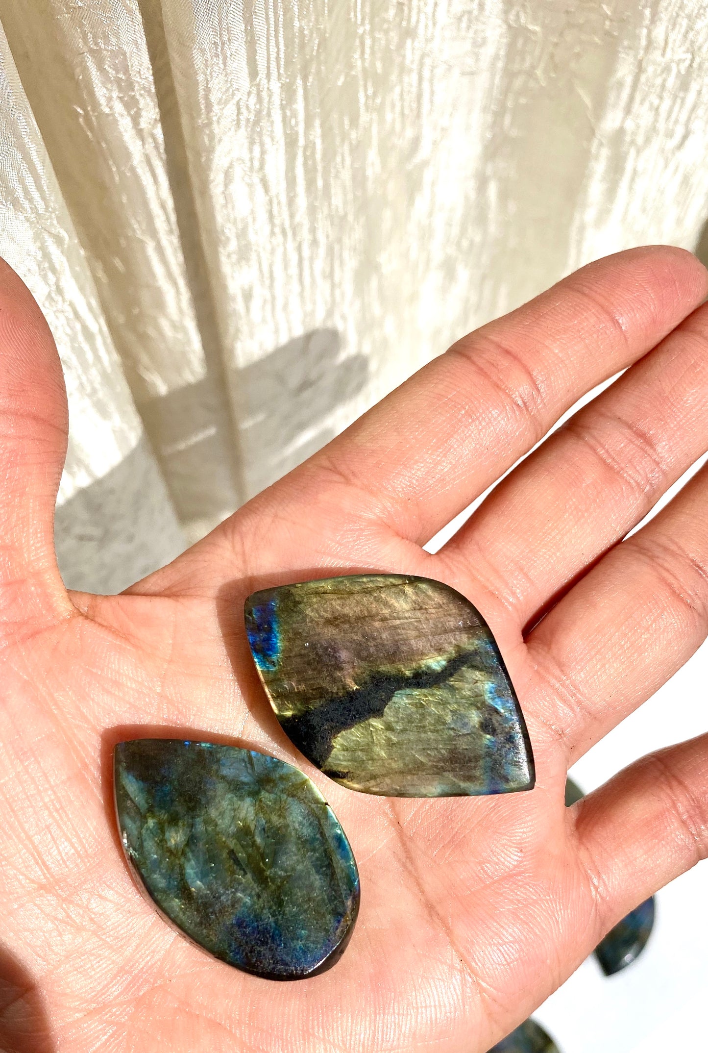 Wholesale Lot 12 pcs Natural Labradorite Cabochon Crystal Healing Energy