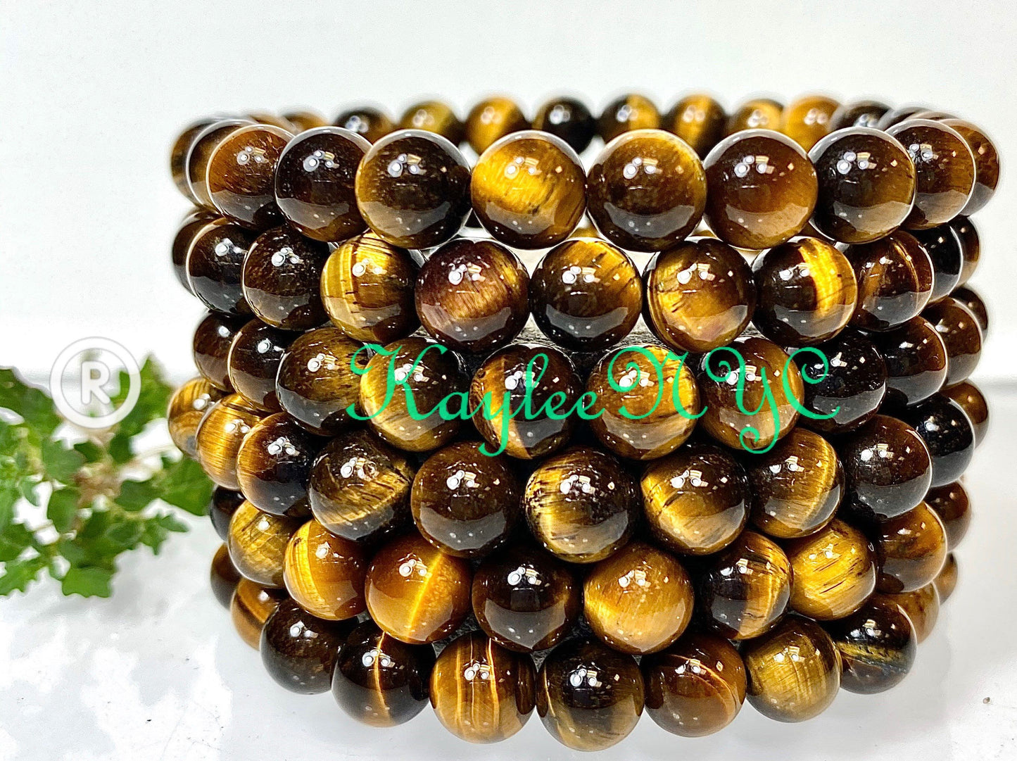 Wholesale 6 Pcs Natural Tiger Eye 8mm 7.5” Crystal Healing Stretch Bracelet